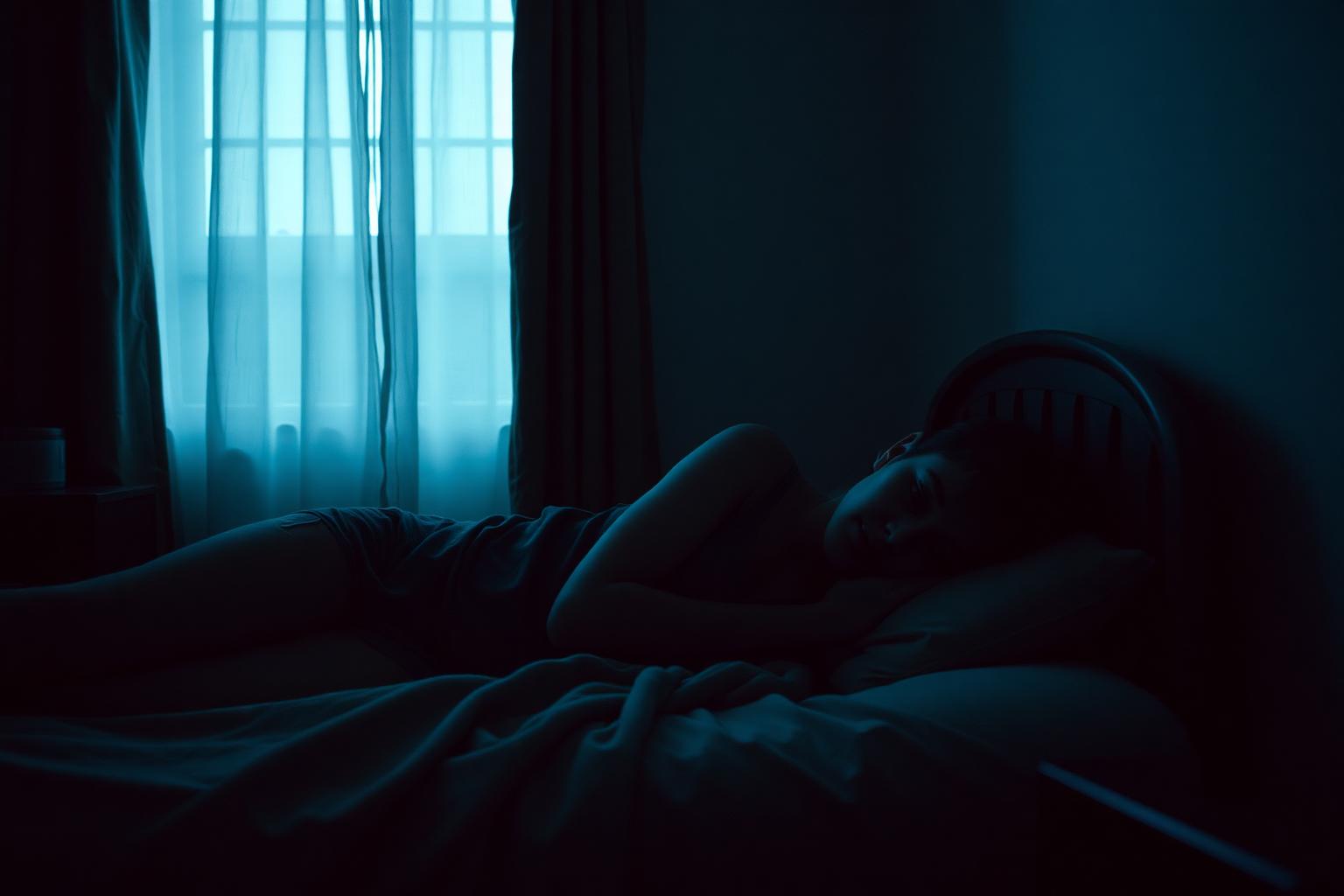 Adolescent allongé dans une chambre dans la pénombre, dépression à l’adolescence