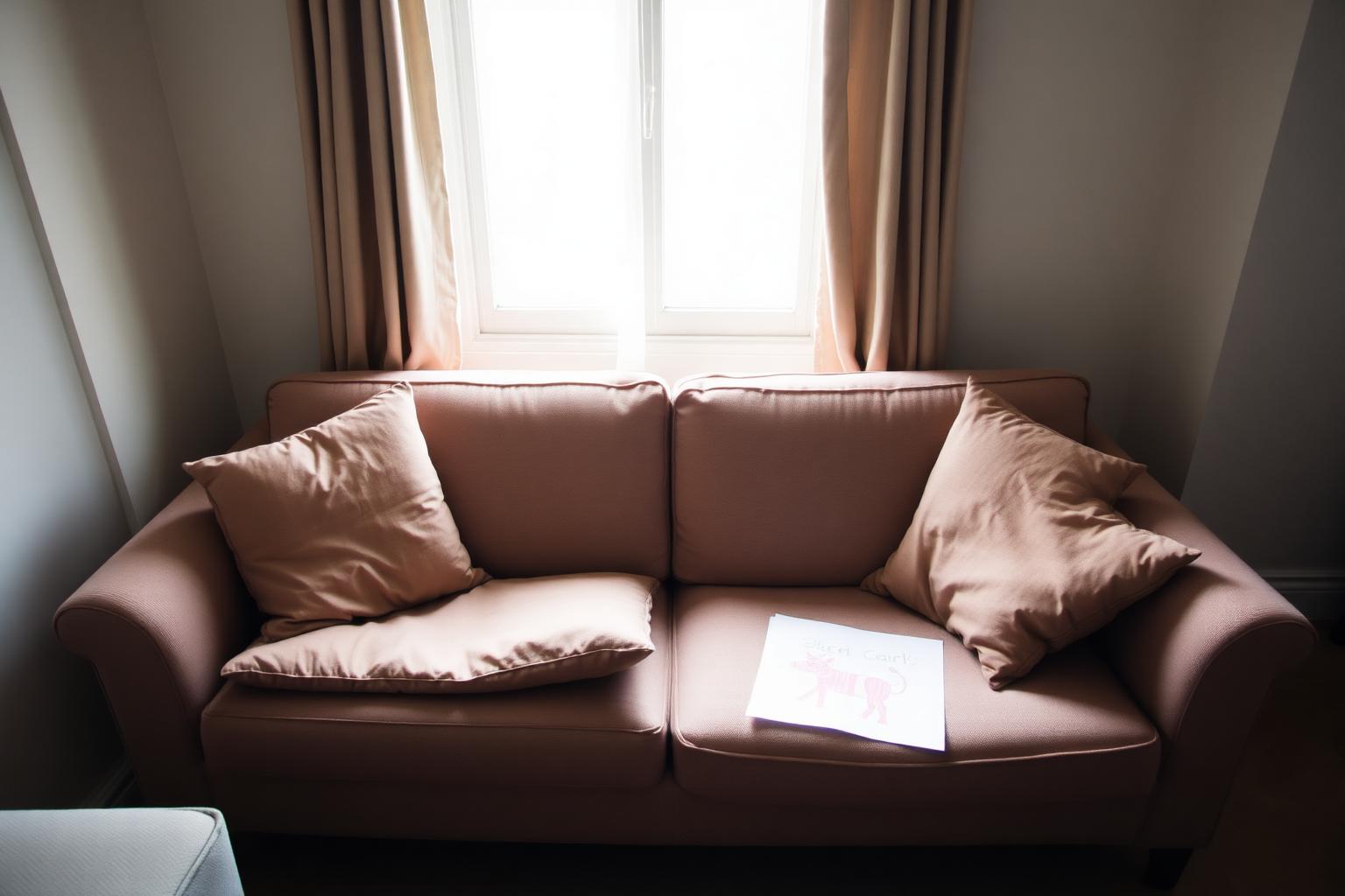 Canapé familial et dessin d’enfant, évoquant le lien parent-enfant en consultation psychologique